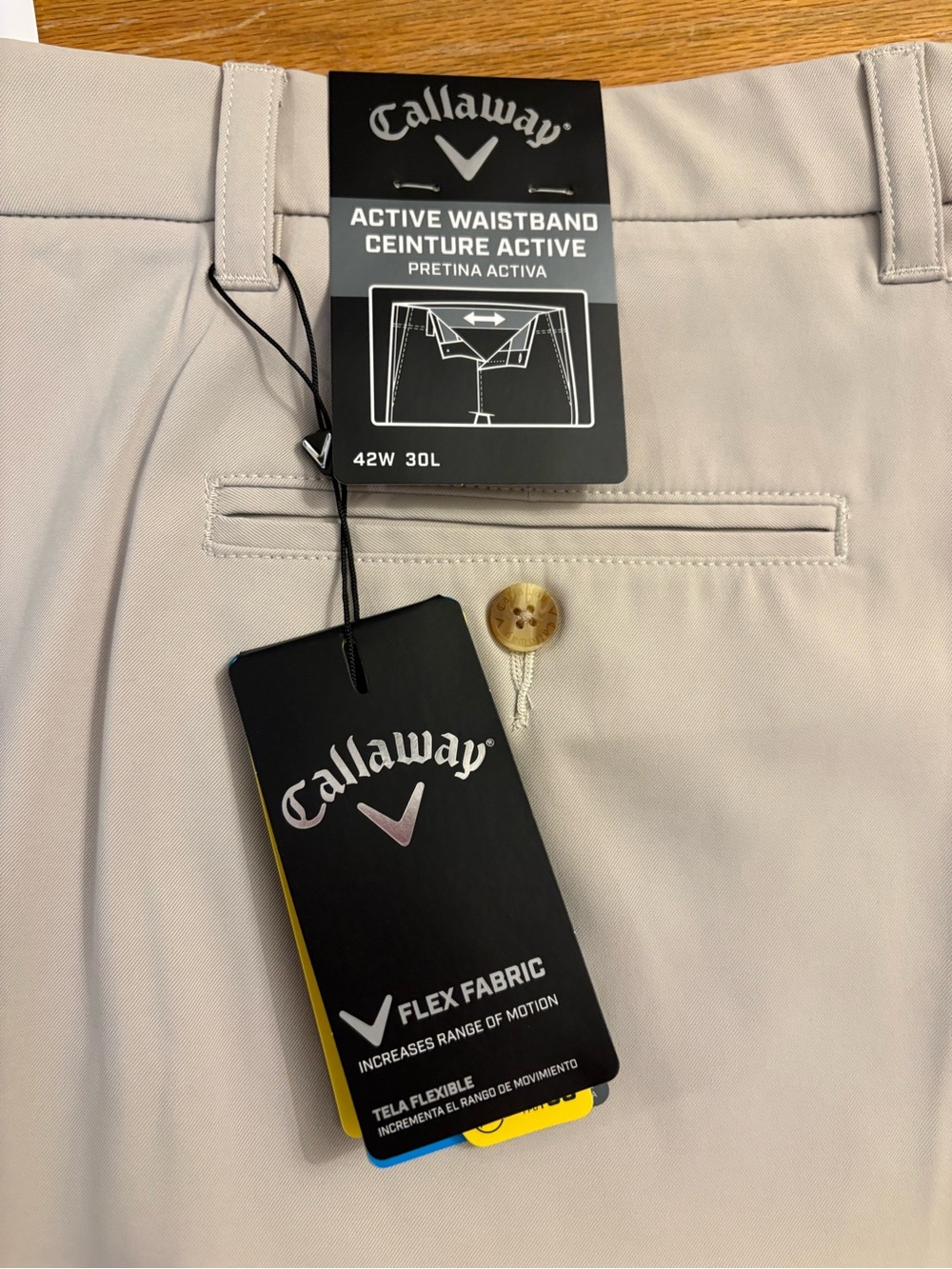 Callaway Men's Light Beige Golf Chinos - Picture 5 of 5